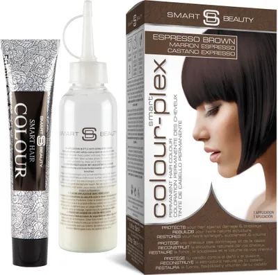 Produktbild von Smart Beauty Espresso Braun, permanentes Haarfärbemittel mit Plex Anti-Haarbruch-Technologie, vegan, ohne PPD, ohne Tierversuche