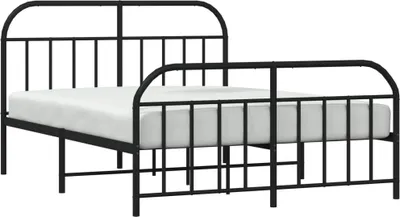 Zdjęcie produktu dla vidaXL Metalowe łóżko bez materaca z podnóżkiem czarne 160x200 cm