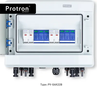 Produktbild von Protron PV-GAK22B - PV GAK Solar Generatoranschlusskasten Photovoltaik DC Überspannungschutz 2-STRINGS 12M 3P1000V T2