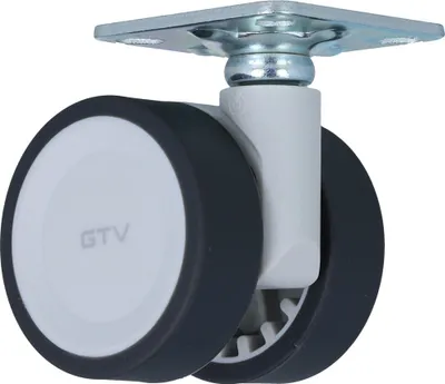 Produktbild von Möbeltransportrolle Ø 50mm Doppel-Möbelrolle Zweifachrolle Lenkrolle Montageplatte