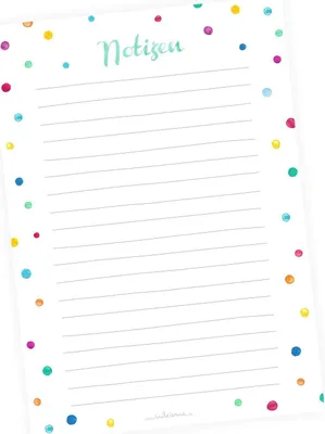 Produktbild von A5 Notizblock bunte Punkte Aquarell Wasserfarben - 50 Blatt To do Liste Einkaufszettel