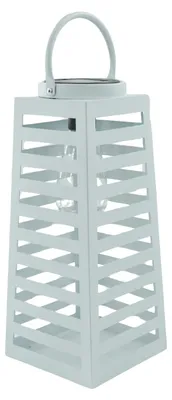 Produktbild von Lampe - Laterne - Solarbetrieb - Metall - Weiß - 14 x 32,5 cm