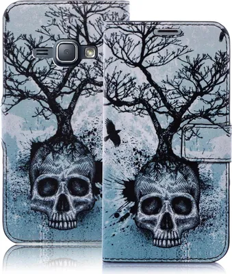 Produktbild von Samsung Galaxy J1 2016 Bookstyle Skull QBY-009