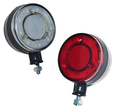 Immagine prodotto di 1 luce di posizione laterale a LED (per montaggio su specchietto), rosso-bianca, 12–24 V, per auto, autobus, autocarri, rimorchi, roulotte