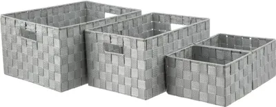 Produktbild von Set von 4 Körben mit Griffen, geflochten, Farbe türkis, 5five Simple Smart