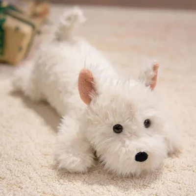 Produktbild von West Highland White Terrier Plüschtier 42cm Kuscheltier Hund Welpe Stofftier Kawaii flauschig lebensecht