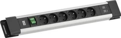 Produktbild von BACHMANN CONNECTUS 6xUTE, 1xSchalter 1xUSB A/C 22W 2,0m CEE7/7 Grau