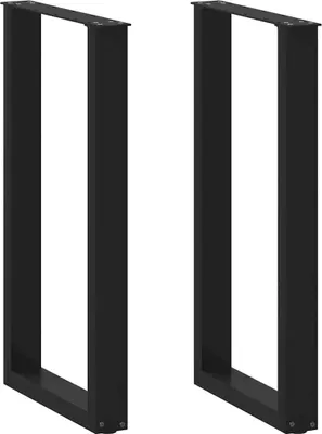 Obrázok produktu pre Nohy barového stola v tvare U, 2 ks, čierne, 50 x (90-91) cm, oceľové