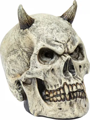Produktbild von Totenkopf als Schädeldeko mit Teufelshörnern