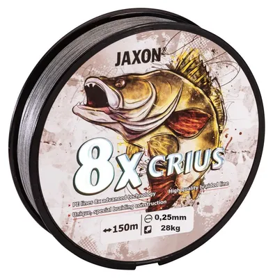 Produktbild von Jaxon CRIUS 8x Geflochtene Angelschnur 0,25mm Grau 28kg