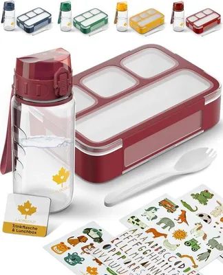 Obrázok produktu pre Famanu obedárová s priehradkami a fľaša na pitie pre deti – sada bez BPA