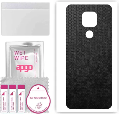 Produktbild von apgo Rückseite Schutzfolie, Skin, kompatibel mit Lenovo K12 Note, Hinten Displayschutzfolie aus Vinylfolie, kratzfest, einfache Montage - Schwarze Honigwabe