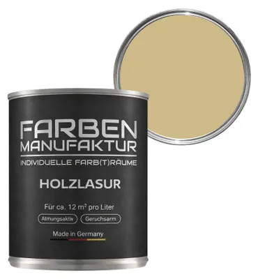 Produktbild von Farben Manufaktur Holzlasur – Grünbeige ca. RAL 1000 – nicht deckend – 2 L