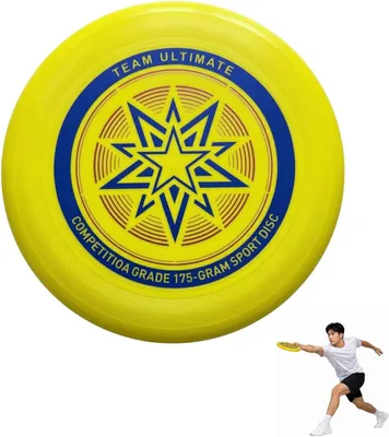 Produktbild von Frisbee 175 g, 25 cm Durchmesser, gelb, fuer Strand, Camping, Kinder