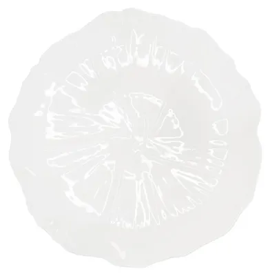 Produktbild von Flacher Teller mit weißem Blumenmuster, 30 cm – 6er-Set