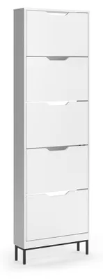 Produktbild von Schuhkipper Vicco Luca Weiß 59 x 192 cm mit 5 Kippfächern, Model 61425
