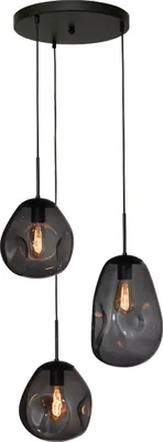 Produktbild von masterlight Pendelleuchte Lava 3-flammig Glas Grau 40x40cm