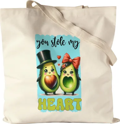 Produktbild von You Stole My Heart Jutebeutel Avocado Liebe Humor Geschenkidee