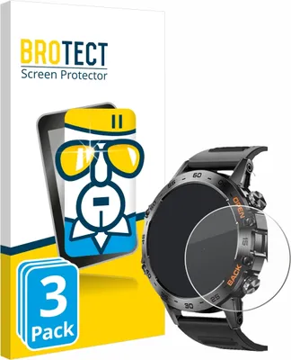 Produktbild von 3x BROTECT Schutzglas für Lemfo Smartwatch 1.39" Displayschutz 9H Glas klar transparent