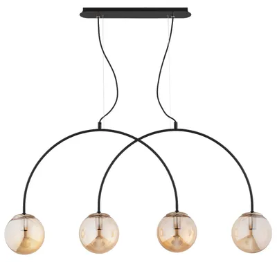 Obrázok produktu pre Závesná lampa BENDO čierno-jantárovo-zlatá 4xE14x10W kov rozmery: 95x99x15 cm IP20 Alfa