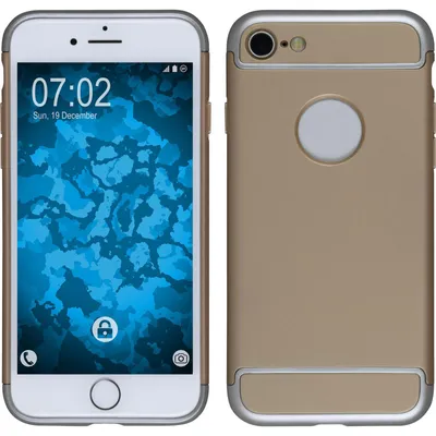 Produktbild von PhoneNatic Case kompatibel mit Apple iPhone 7 / 8 / SE 2020 - Hülle gold snap-in Hard-case + 2 Schutzfolien