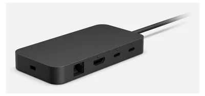 Produktbild von Microsoft Surface USB4 Dock, Kabelgebunden, USB4, 1000 Mbit/s, Schwarz, 60 Hz, Kensington