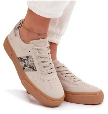 Zdjęcie produktu dla Sneakersy Damskie Ze Wstawkami Skóry Węża Big Star TT274299 Szare 38