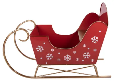 Productafbeelding van Clayre & Eef kerstdecoratie: slee, 107x41x75 cm, rood, metaal