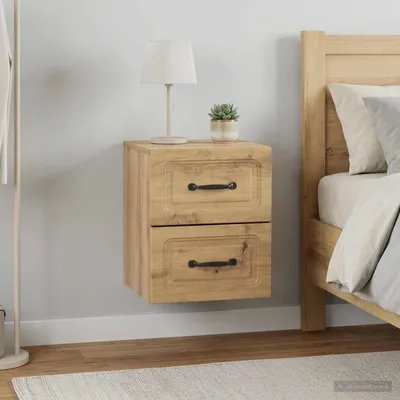 Immagine prodotto di vidaXL Comodino da parete, set da 2 pezzi, rovere Artisan, 34,5 x 33 x 40 cm