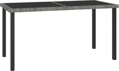 Obrázok produktu pre vidaXL Záhradný jedálenský stôl sivý 140x70x73 cm polyratan - Záhradné stoly