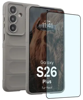 Produktbild von Robuste Handyhülle + gehärtetem Glas für Galaxy S26 Plus, Bizon Tur Pack, Hellgrau