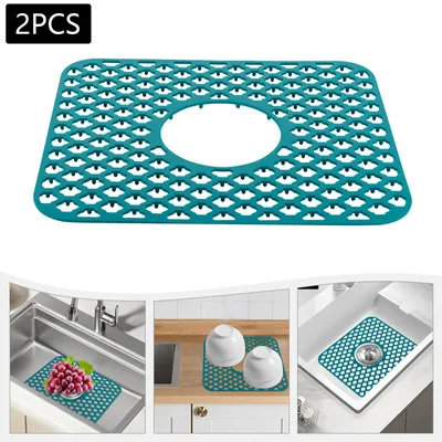 Zdjęcie produktu dla Mata pod zlew 2SZT Silikonowe maty ochronne pod zlew 34*29cm Zielony
