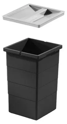 Image de Hailo Seau intérieur 1222509 noir 15 litres 226x233x350 mm avec couvercle