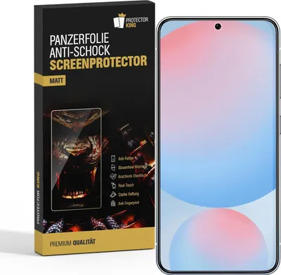 A product box for a screen protector is shown next to a smartphone.
