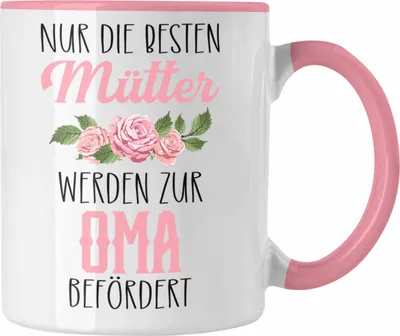 Produktbild von Trendation - Du Wirst Oma 2023 Tasse Geschenk Schwangerschaft Verkünden Überraschung Geschenkidee Schwangerschaftsverkündung (Rosa)