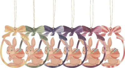 Produktbild von Strauchbehang Hase mit Kiepe (6) BxHxT 6x7x0,3cm NEU