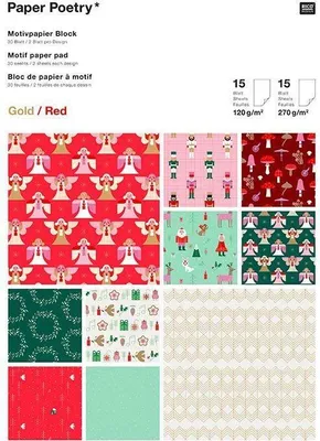 Produktbild von Gemusterter Papierblock - 30 Weihnachtsblätter