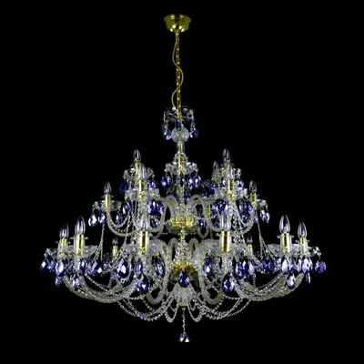 Produktbild von Casa Padrino Luxus Kristall Deckenleuchte Gold Ø 105 x H. 90 cm - Prunkvolle Messing Deckenleuchte mit böhmischem Kristallglas - Barock Möbel - Edel & Prunkvoll