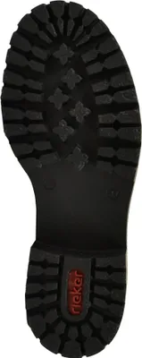 The sole of a black boot is shown against a white background.