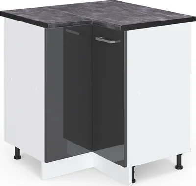 Produktbild von Eckunterschrank Vicco R-Line Anthrazit Hochglanz 75.6 cm , AP Anthrazit, Model 46262