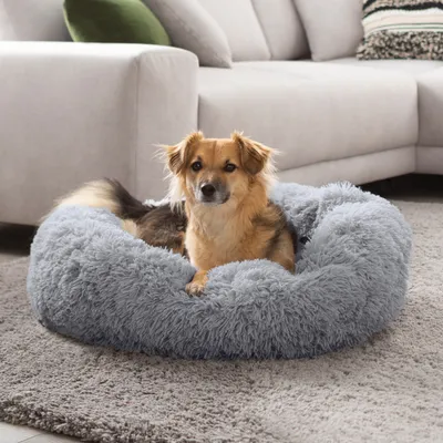 Zdjęcie produktu dla Petstuff Legowisko dla psa, okrągłe, jasnoszare, 60 cm