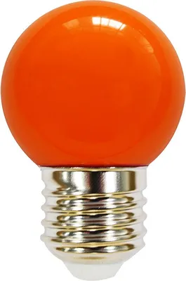 Imagen del producto de Lámpara LED, forma de esfera, 2W, casquillo E27, 360°, color naranja