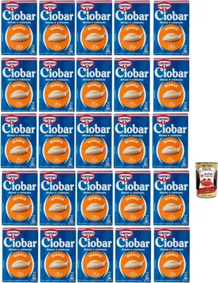 Produktbild von Cameo Ciobar Bianco- Pulver Zubereitung für Heiße Weiße Schokolade Hot Chocolate 28x 105g-Packung, jede Packung enthält 5 Beutel à 21g + Italian Gourmet polpa 400g