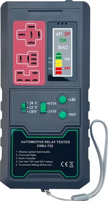 Zdjęcie produktu dla samochodowy elektroniczny tester przekaźników 12V 24V Samochodowy tester akumulatorów Wyświetlacz LED Samochodowy tester przekaźników Samochodowe narzędzia diagnostyczne