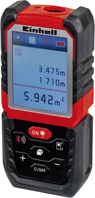 Obrázok produktu pre Einhell 2270085, Laserový meter, m, Čierna, Červená, Digitálny, Plast, 60 m