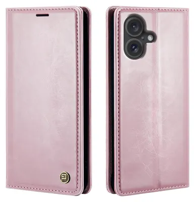 Produktbild von Handyhülle für Apple iPhone 16 Kunstleder Klapphülle Vintage Cover Hülle RFID Schutz Case Kartenfach Farbe: Rosa