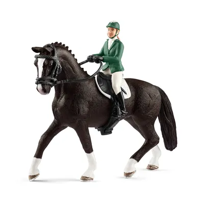 Produktbild von schleich HORSE CLUB Springreiterin Mit Pferd, 5 Jahr(e), Schwarz, Grün, Weiß, Kunststoff