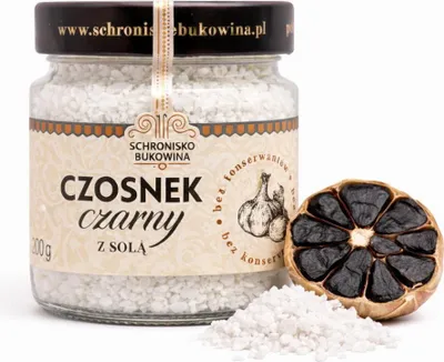 Produktbild von Schwarzer Knoblauch mit Salz 180 g - Schronisko Bukowina