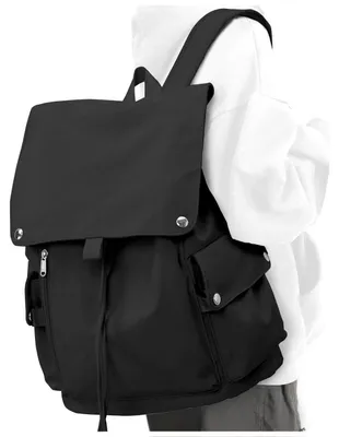 Image de Sac à dos pour adolescents, compartiment ordinateur portable, noir, 42x31x15 cm, en nylon imperméable