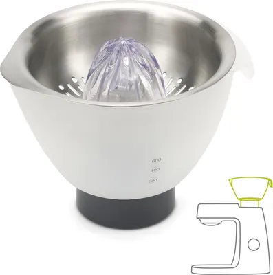 Produktbild von Kenwood AT312 Zitruspresse (für frisch gepresste Zitrussäfte, Küchenmaschinen-Zubehör, Geeignet für alle Chef Küchenmaschinen), Edelstahloptik